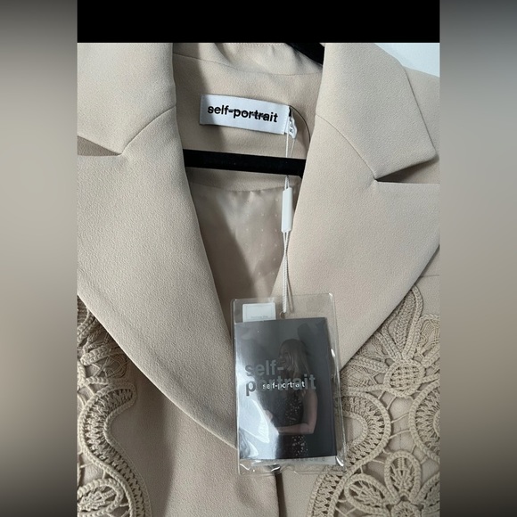 Self portrait Tailored Crepe Lace Detail Midi Dress - Picture 2 of 7